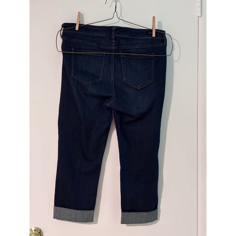 Liverpool Los Angeles The Crop Jeans Petite 12/31 Indigo Dark Wash Cuffed Denim - Picture 3 of 7